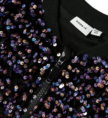Name It Bomber Jacket - NkfRunica - Purple Corallites w. Sequins