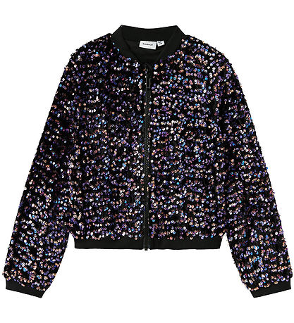 Name It Bomber Jacket - NkfRunica - Purple Corallites w. Sequins