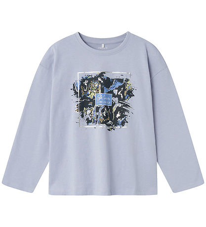 Name It Blouse - NkfRaki - Icelandic Blue w. Print