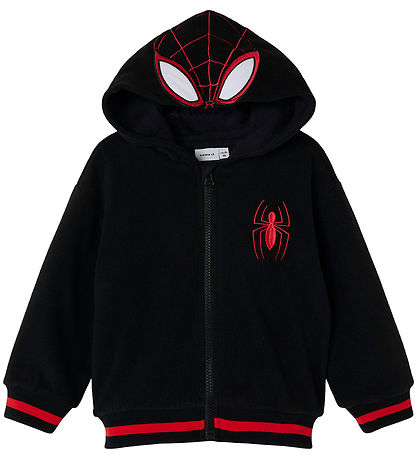 Name It Fleece Jacket - NmmJared Spider-Man - Black w. Print