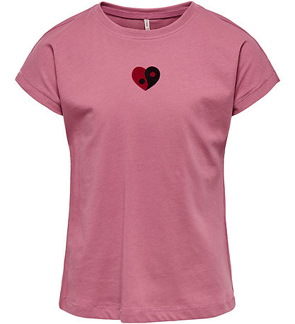 Kids Only Stuttermabolur - KogSwet - Heather Rose/Heart