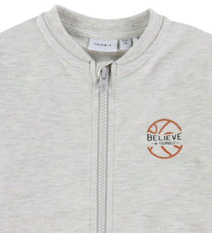 Name It Cardigan - NmmBertillo - Light Grey Melange w. Print