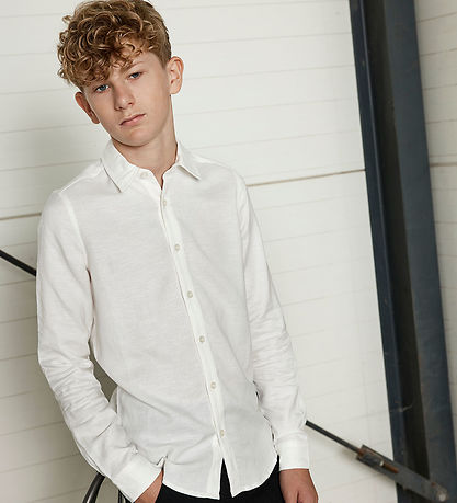 Hound Overhemd - Linnen/Viscose - Wit