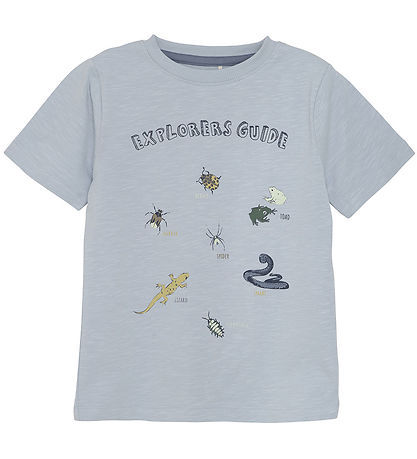 Minymo T-shirt - Blue Fog w. Print