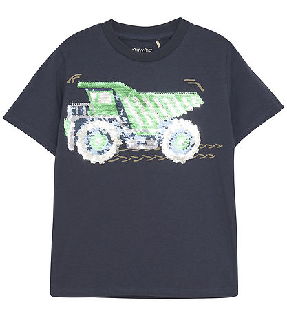 Minymo T-shirt - Blue Nights w. Sequins