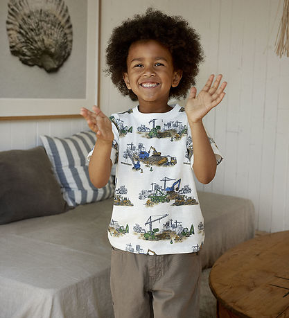 Minymo T-shirt - Marshmallow White w. Print