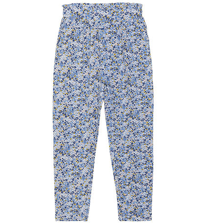 Minymo Byxor - True Blue m. Blomstertryck