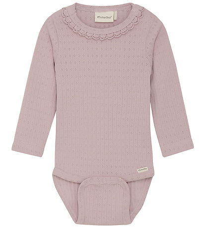 Minymo Samfella L/æ - Rib - Pointell - Burnished Lilac M. Mynstu
