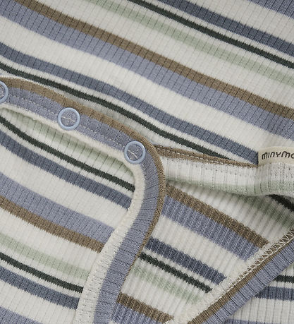 Minymo Bodysuit - L/æ - Rib - Blue Fog