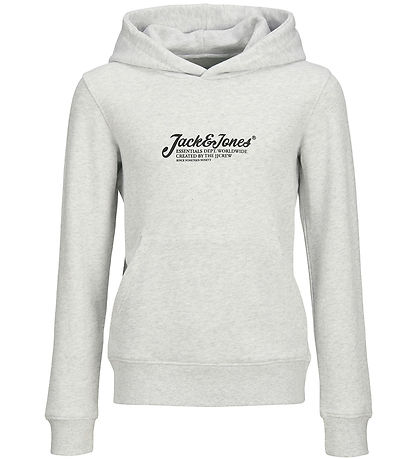 Jack & Jones Hoodie - JjBeau - White Melange