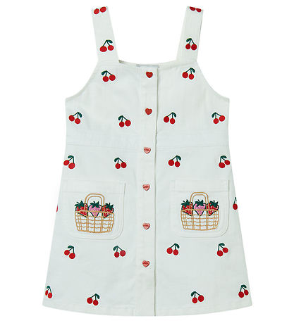 Stella McCartney Kids Kjóll - Fílabein/útsaumur