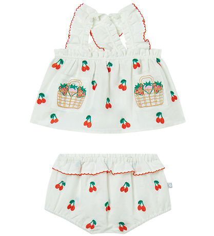 Stella McCartney Kids Summer set - Top/Bloomers - Ivory w. Cherr