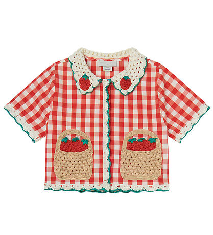 Stella McCartney Kids Overhemd - Wit/Rood geblokt