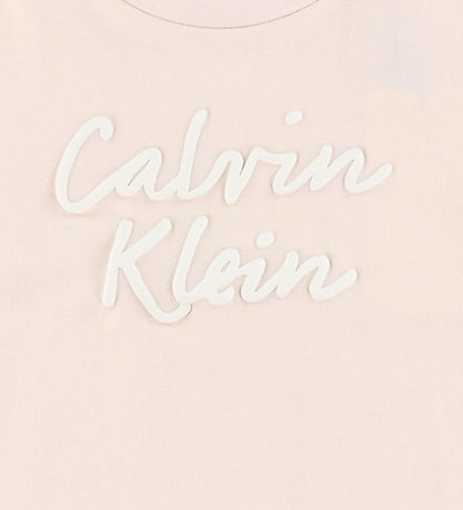 Calvin Klein Stuttermabolur - Colour Lógó - Silfur Peony Bleikt