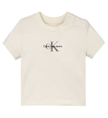 Calvin Klein Stuttbuxur/Stuttermabolur - Einrit Lógó - Tófú Whit