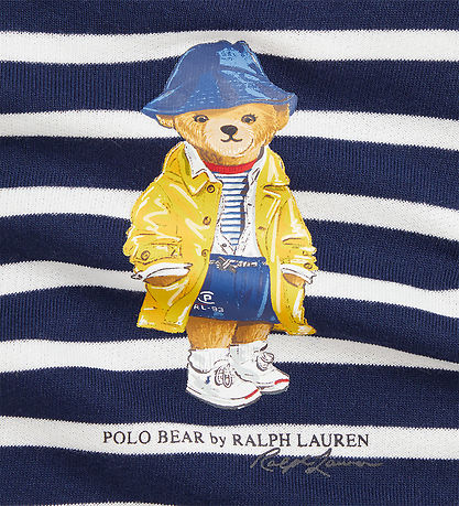 Polo Ralph Lauren Sweatkleid m. Bloomers - Navy/Weiß gestreift m