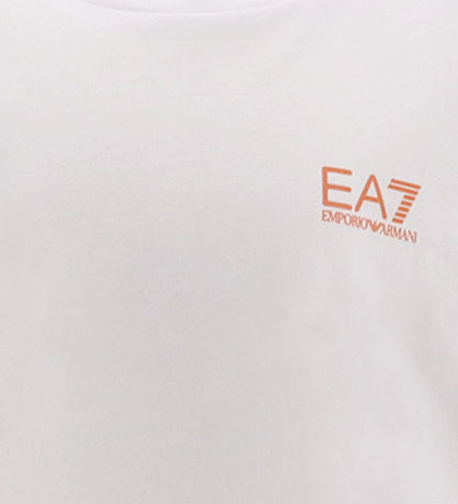EA7 Stuttermabolur - Skera - Hvítt M. Kórallitt