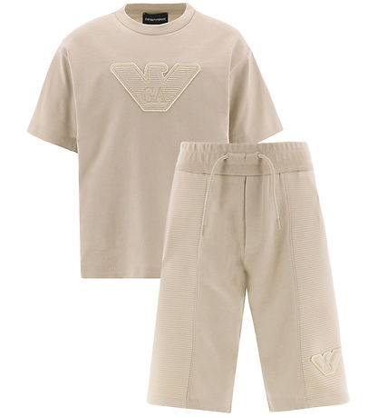 Emporio Armani Stuttbuxur/Stuttermabolur - Silfur Mittisband
