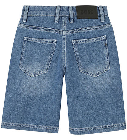 BOSS Stuttbuxur - Gallaefni - Denim Blue Clear