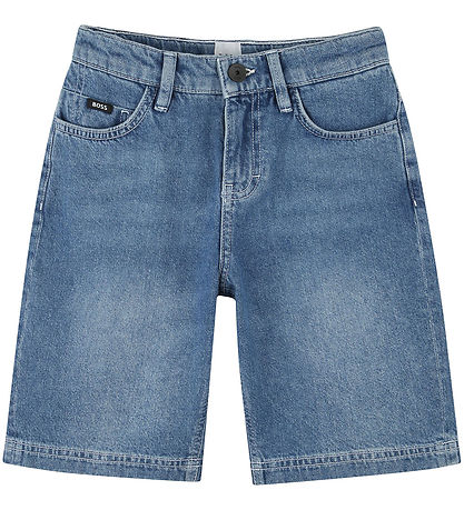 BOSS Stuttbuxur - Gallaefni - Denim Blue Clear