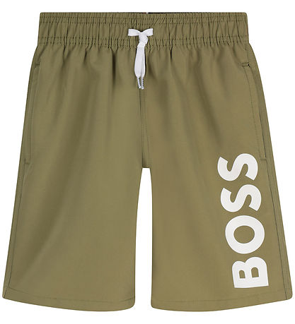 BOSS Badshorts - Dark Green m. Vit