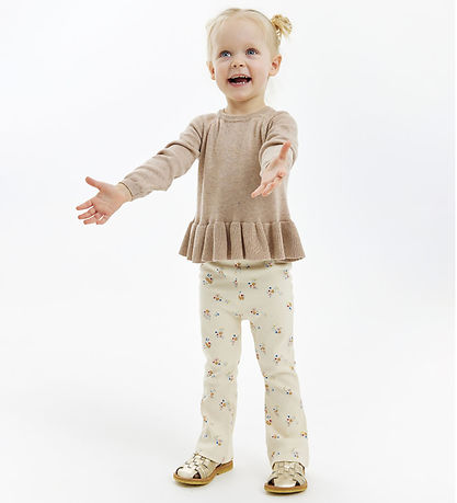 The New Siblings Trousers - Flared Rib - TnstNaya - White Swan A