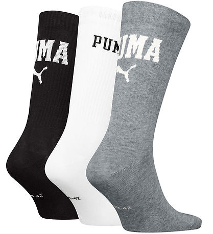 Puma Socken - 3er-Pack - Regular Crew - Grau/Weiß/Schwarz