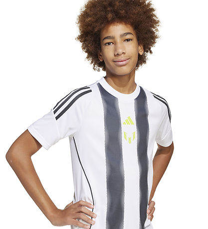 adidas Performance Stuttermabolur - Messi TR Jsy Y - White/Carbo