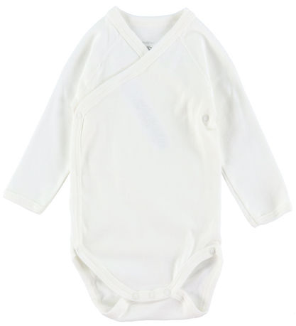 Petit Bateau Wikkel Rompers l/s - 3-pack - Wit/Blauw