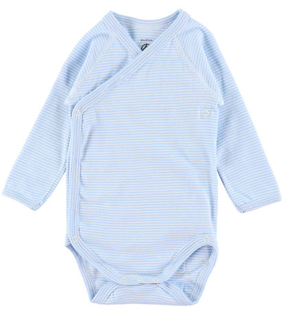 Petit Bateau Wikkel Rompers l/s - 3-pack - Wit/Blauw