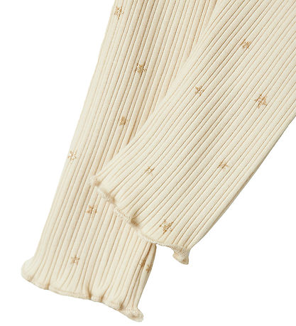 Name It Leggings - Rib - NbfRoyanna - Summer Sand w. Stars