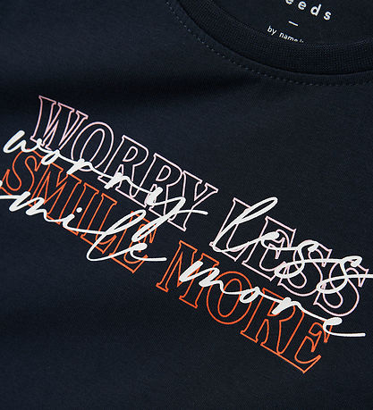 Name It Blouse - Smile More - NkfVix - Dark Sapphire w. Print