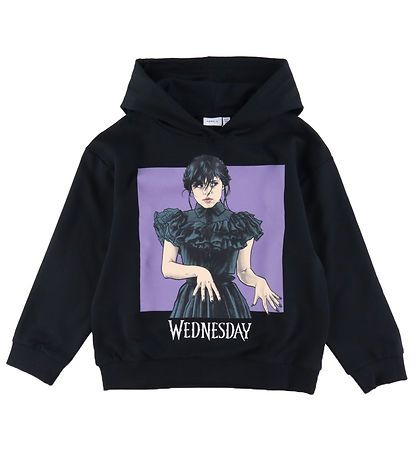 Name It Kapuzenpullover - Noos - NkfJida Wednesday - Schwarz m. 