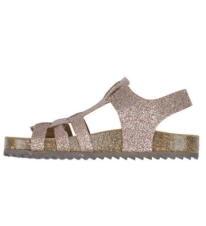 Pom Pom Sandals - Velcro Braid - Multi Glitter