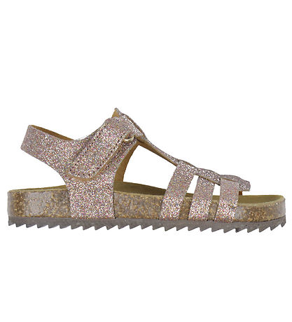 Pom Pom Sandals - Velcro Braid - Multi Glitter