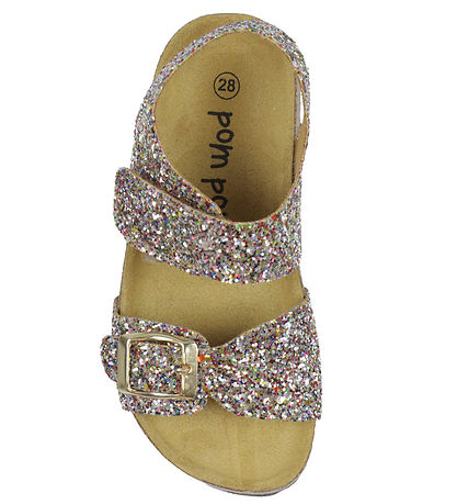 Pom Pom Sandals - Velcro - Multi Sprinkle