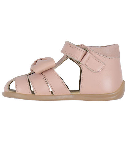 Pom Pom Sandals - Bow Velcro - Old Rose