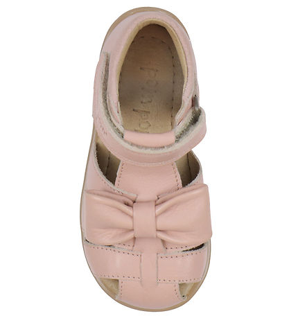 Pom Pom Sandals - Bow Velcro - Old Rose