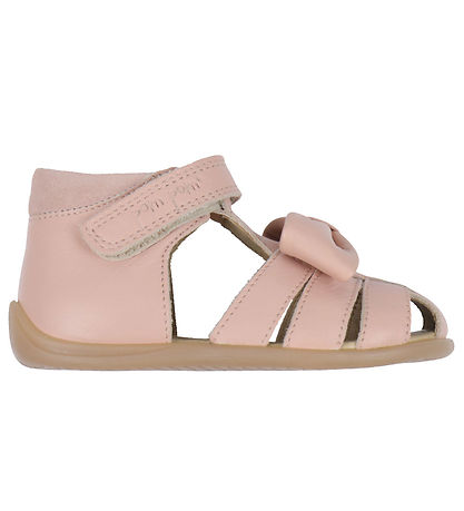 Pom Pom Sandals - Bow Velcro - Old Rose