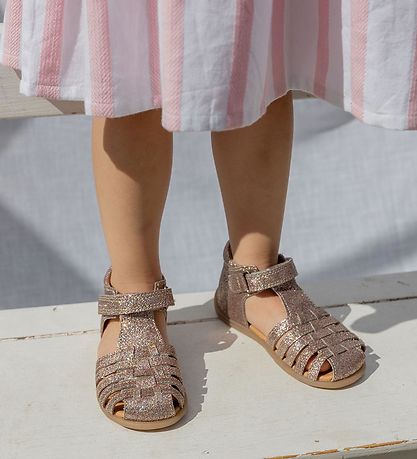 Pom Pom Sandals - Starters Velcro Braid - Multi Glitter