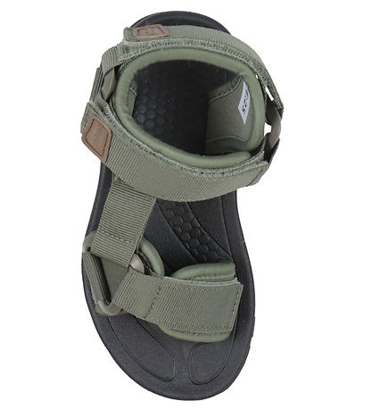 Pom Pom Sandalen - Trekking Klettband - Hunter Green