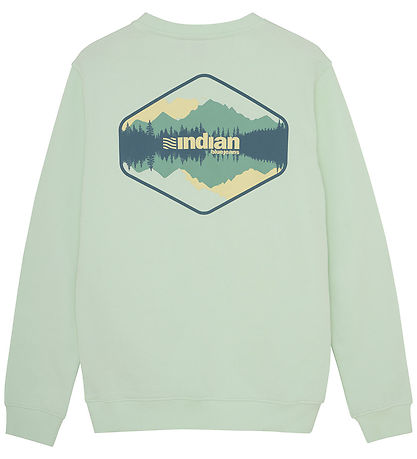 Indiskt Blue Jeans Sweatshirt - Fade Mint m. Tryck