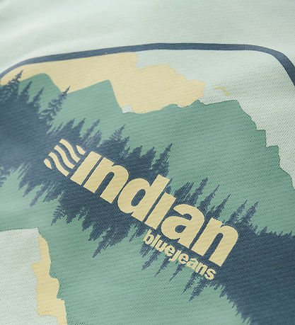 Indiskt Blue Jeans Sweatshirt - Fade Mint m. Tryck