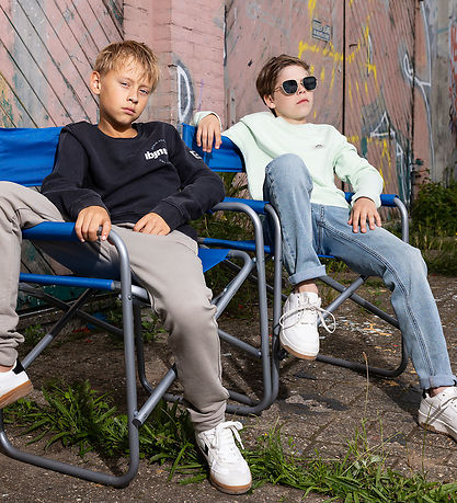 Indiskt Blue Jeans Sweatshirt - Fade Mint m. Tryck