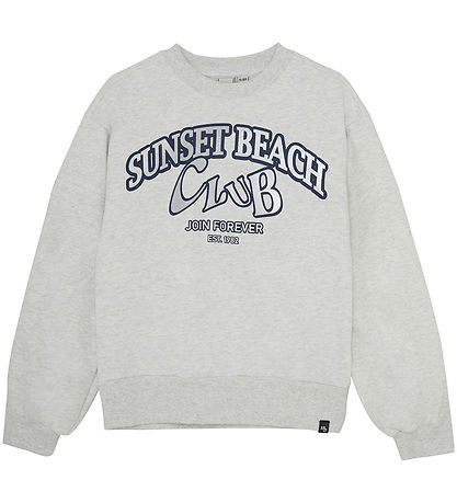 Indisk Blue Jeans Sweatshirt - Melange - Cloud m. Tryck