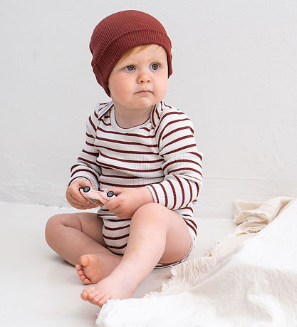 Minimalisma Romper L/æ - Bono - Zijde/Katoen - Hibiscusstrepen