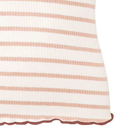Minimalisma Blússa - Rib - Silki/Bómull - Blóm - Sweet Rönd/