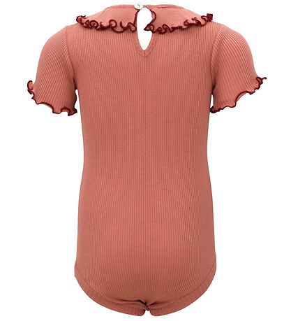 Minimalisma Romper k/æ - Rib - Zijde/Katoen - Antiek rood