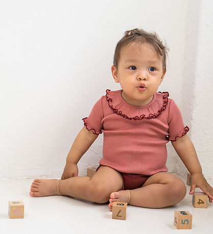 Minimalisma Romper k/æ - Rib - Zijde/Katoen - Antiek rood