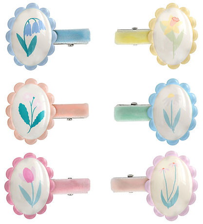 Meri Meri Hiusklipsit - 6 kpl - 4 cm - Flower Cameo
